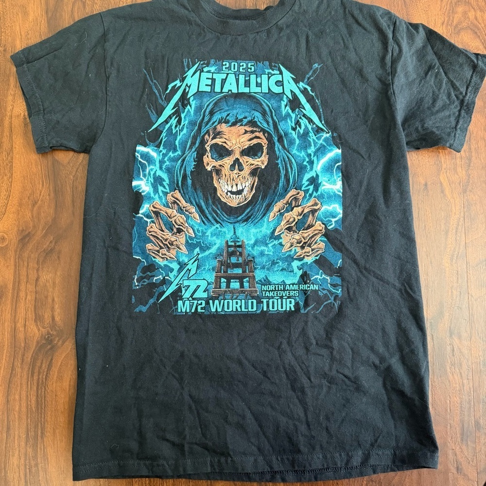 3/$30☀️ Metallica 2025 Tour Band Tee Black Graphic T-Shirt